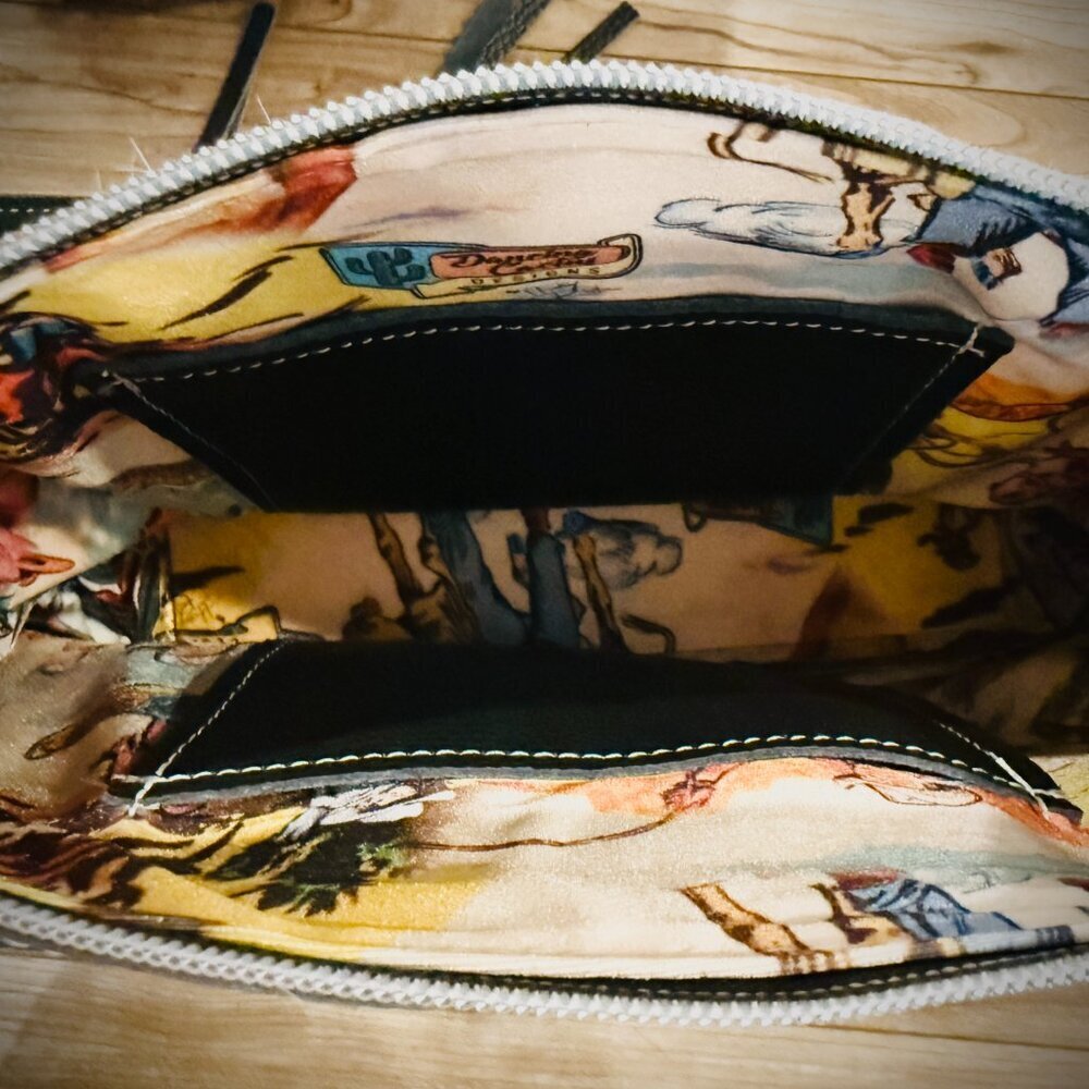 DCD “Annie” Shoulder Bag | Chocolate/White Hide + Lead Dallas Tool | Fringe - Picture 6 of 7